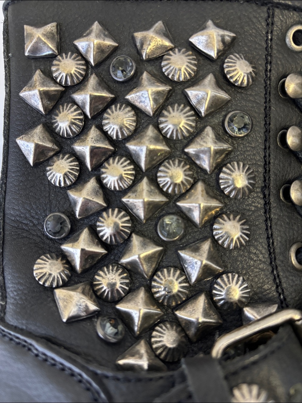 NWOB Ash Ryanna Embellished Leather Combat Boots - Picture 14 of 15